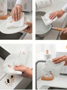 400/200/100/50片装可重复使用厨房清洁布 - 耐用、不粘、易清洗，满足所有家庭清洁需求，抗撕裂，干湿两用，无纺布吸油去油布，适用于家庭清洁、洗碗、清洁用品、开学季，款式/颜色/图案随机