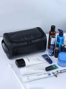 1 Unisex Hanging Travel Organization Bag, This Lightweight And Compact Men's Toiletry Bag With A Sturdy Handle Makes It Easy To Carry And Fits Perfectly In Your Suitcase Or Backpack. Large And Durable Shaving Bag With Plenty Of Capacity - For Personal Care And Hygiene Essentials