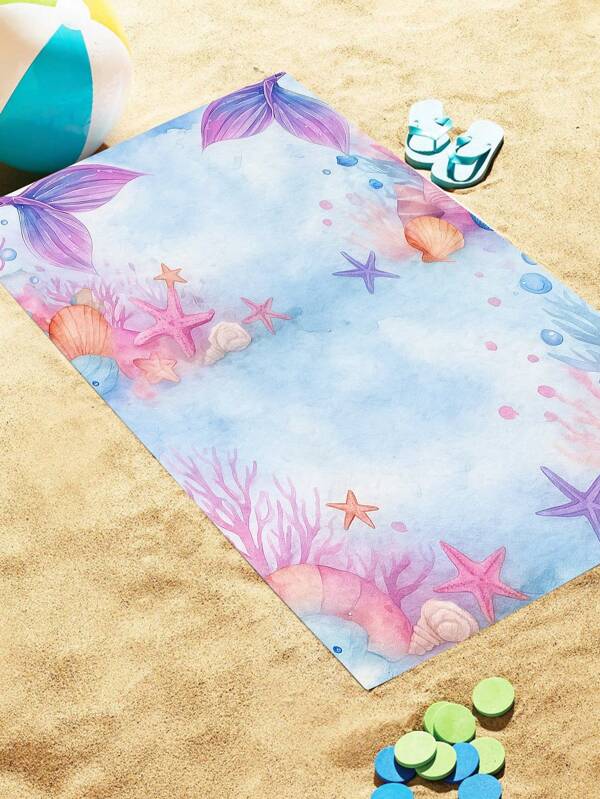 Coral & Mermaid Design, Extra Large Super Soft & Absorbent Microfiber Bath/Pool Towels, Suitable For Travel, Birthday, Graduation Gifts