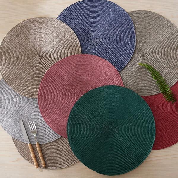 1/2/4/6/8/10/12pcs Round Minimalist Multi-Color PP Placemat