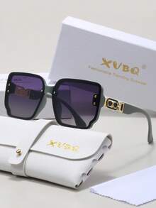 XVBQ 1 件方形设计师外观超大迷人时尚眼镜，适合日常佩戴，带包装 - 彩色 - 查看 2