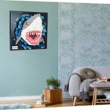 3D Wall Art Shark Eagle Bird Animal Micro Mini Building Blocks Set For Adults, Unique Home Wall Decoration Or Desktop Display, Suitable As Creative Birthday Gift Toy (1924 Pieces) Not Compatible With