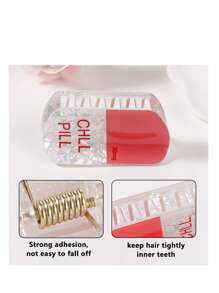 Modischer mittelgroßer Haarklammer - sicherer rutschfester Griff, pillenförmig, niedlicher, farbenfroher Stil als Haaraccessoire für Frauen und Teenager, elegante Haarspange
