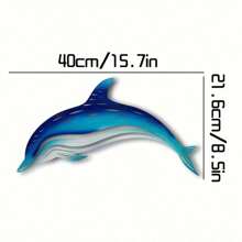 1pc Colorful Metal Dolphin Wall Art, Decorative Painted Pattern, Large Size Home Decor For Living Room And Garden, Suitable For Wedding, Party, Housewarming Gift, Ocean Room Decoration Coastal Decor Coastal Decor Beach Decor