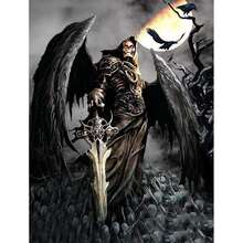 1 件 DIY 全圆形水钻死亡天使头骨水钻水钻画死亡之神马赛克图片十字绣家居装饰万圣节装饰秋季装饰房间装饰