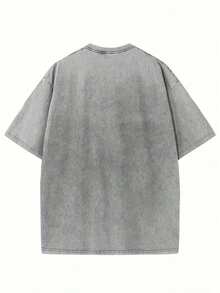 230G Double-Sided Washable T-Shirt With Flame, Christian, Religious Faith Printing, High-Quality Wax Printed Cotton Retro Fashion Brand T-Shirt, Suitable For Summer T-Shirt With A Certain Thickness, Holiday Gift - Unisex Plus Size Top - 深灰色 - 查看 2