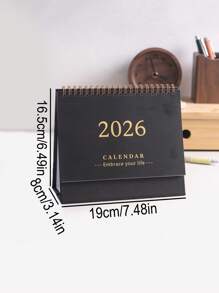 1 pezzo Calendario da scrivania novità 2026, con rilegatura a spirale, portatile e pieghevole - Calendario da scrivania, memo e scrittura, decorazione per la scrivania a scuola e in ufficio, elementi essenziali per la casa e l'ufficio, regalo a sorpresa per gli amici