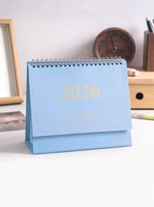 1 pezzo Calendario da scrivania novità 2026, con rilegatura a spirale, portatile e pieghevole - Calendario da scrivania, memo e scrittura, decorazione per la scrivania a scuola e in ufficio, elementi essenziali per la casa e l'ufficio, regalo a sorpresa per gli amici