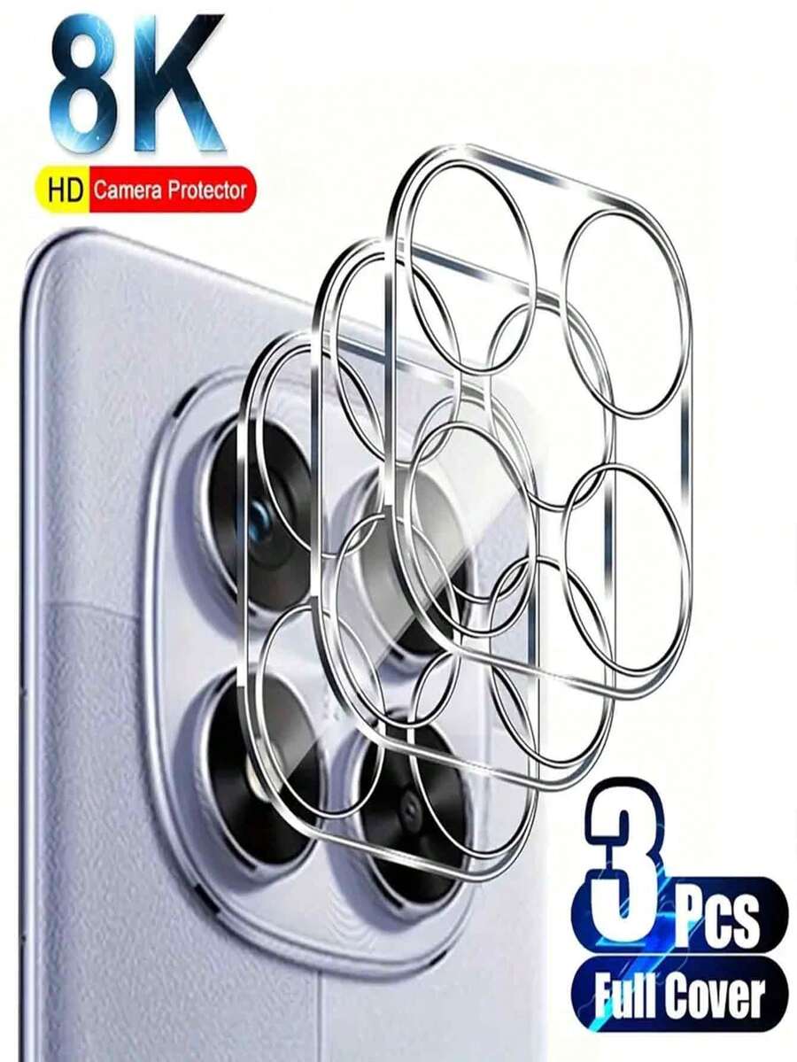 3 miếng bảo vệ ống kính máy ảnh toàn diện tương thích với Redmi Note 14 Pro 4G 5G 13 Pro 12 13 Pro+ 12 Pro+ Mi 14T 13T Pro 11 Lite 5G NE, Phim bảo vệ bằng kính cường lực độ cứng 9H, Chống trầy xước, Chống vân tay, Thân thiện với ốp lưng - Trong sáng - Xem 1