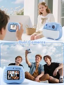 Tagry 1080P HD Dual-Lens Selfie Digital Camera 2.4 Inch Screen Instant Print Cute Camera Fun Gift For Girls Boys With 3 Rolls Print Paper - Multicolor - View 6