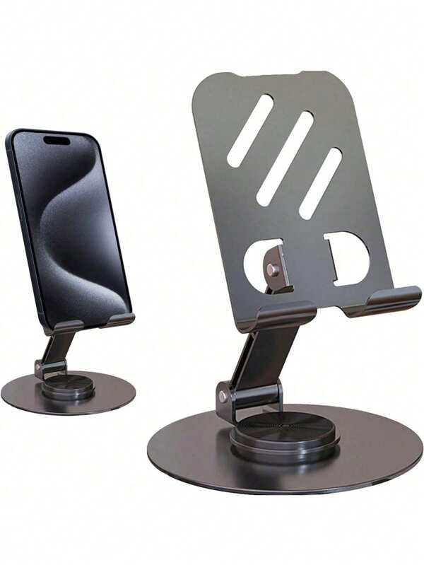 360 Degree Rotating Metal Mobile Phone Holder , Foldable Desktop Stand, Suitable For All Smartphones, Ideal Office Accessories Compatible With IPhone, Android Phone, Gift For Birthday, Family, Friends Phone Stand, Phone Accessories Compatible With IPhone, Android Phone, Gift For Birthday, Family, Friends