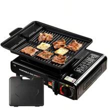 Tragbarer Einzelbrenner Butan-Gasherd, Gaskartuschenherd mit einstellbarem und windgeschütztem Design, Camping Zubehör