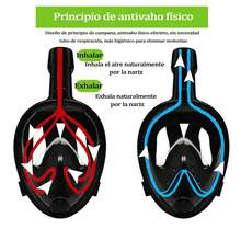 ANTSAY Máscara de esnórquel para niños, Máscara de Snorkel Facial con Soporte para cámara, Máscara de Buceo Completamente Seca, cCampo de visión de 180°, Diseño antivaho y antifugas - Negro - Ver 2
