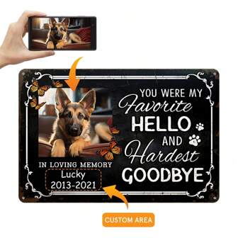 8x12-Inch (20*30CM) Custom Cat And Dog Supplies , Personalized Metal Nameplates, Pet Warning Signs, Pet Photos And Text Can Be Customized, Outdoor Fence Signs, Cat And Dog Accessories, Pet Products That Are Easy To Install On Doors, Walls, And Garden Decorations