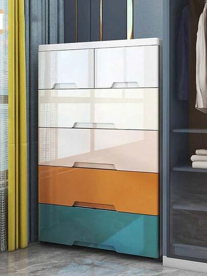 Gabinete de almacenamiento de plástico con vaquillas, cajones y cajones, talla grande con ella para ropa de niños, artículos esenciales de viaje para mujeres, de vuelta a la escuela