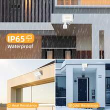 Aigostar 20W Foco LED Exterior con Sensor Movimiento PIR Blanco,2 piezas,1650LM Super Brillo Proyector LED Interior, IP65 Impermeable,Blanco Natural 4000K,Luz de  para Jardín,Patio,Garaje - 20w-4000k - Ver 4