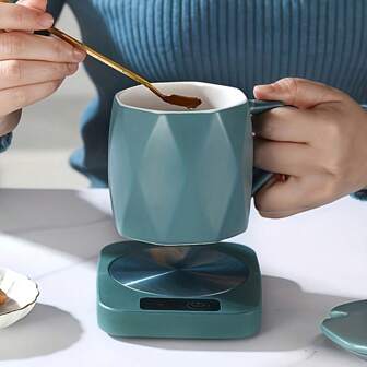 USB-aangedreven theepotwarmer - ABS-materiaal, 45℃ elektrisch drankverwarmingskussen - Houdt koffie de hele winter warm - Perfect voor thuis- en kantoorgebruik - Ideaal cadeau voor Kerstmis, Thanksgiving, Valentijnsdag, Vaderdag en Moederdag
