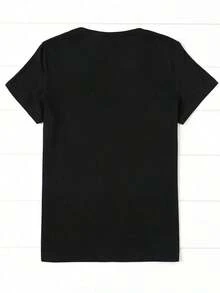 Hennything Is Possible Funny Novelty T Shirt Gift For Men Women Alcohol Drinkers1 100% Cotton Crew Neck T-Shirt, Soft Breathable Basic Tee, Solid Color Casual Top -100% Cotton Graphic T-Shirt, Black White Vintage Print Oversized Tee, Casual Street Style-365T - Black - View 2