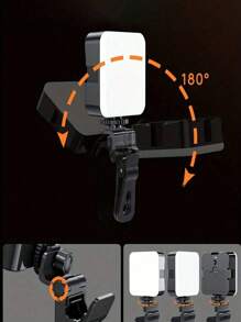 1 pieza Luz de video de bolsillo con pinza, luz de conferencia portátil para computadora, luz de relleno para fotografía de teléfono, funciona con 3 baterías AAA (incluidas), adecuado para teléfono, cámara, portátil, iluminación multifuncional