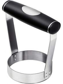 T4JT    Plain Edge Food Chopper, 3 Inch Manual Hand Chopper Dicer, Stainless Steel Round Handheld Food Cutter With Grip Handle, Chop Cabbage, Boiled Egg, Nut, Fruit, Vegetable, Meat For Salad - Plain Edge - View 1