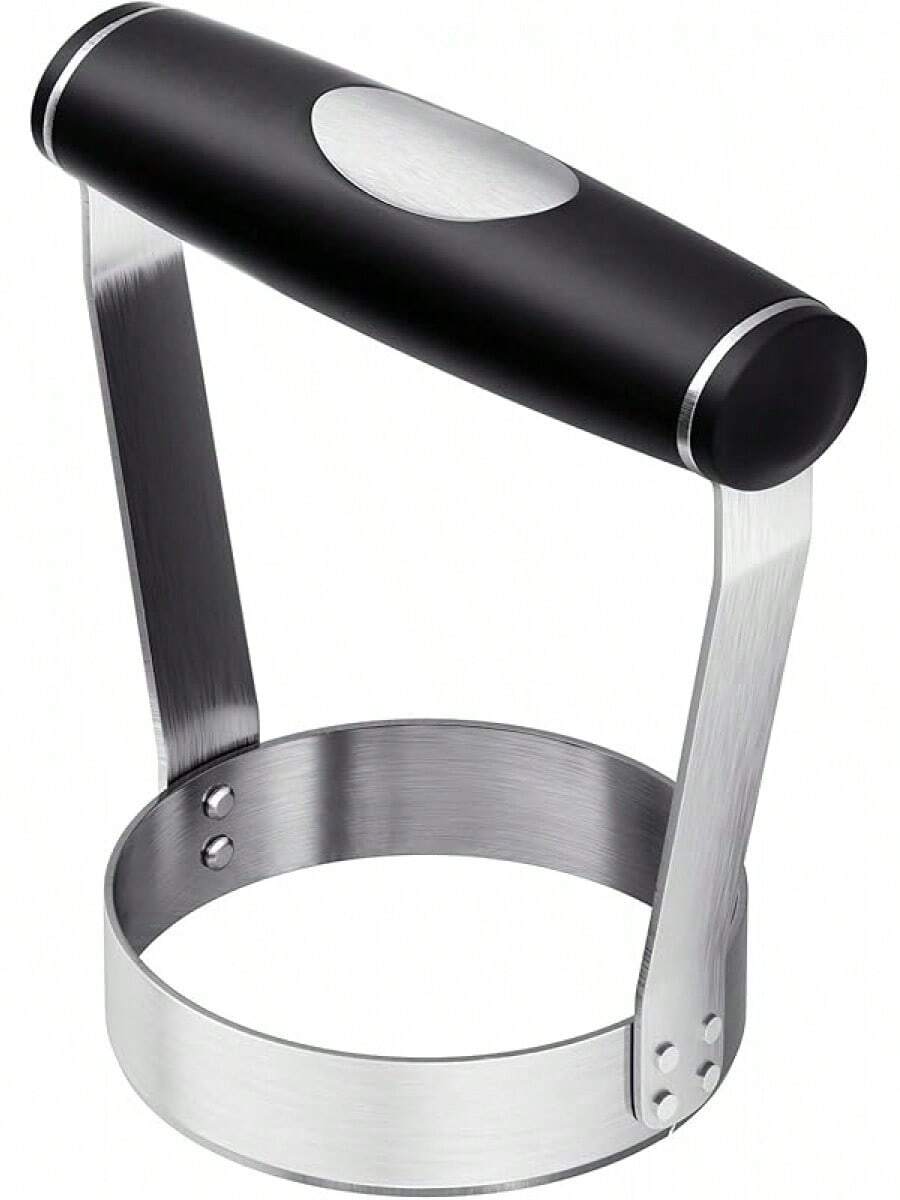 T4JT Plain Edge Food Chopper, 3 Inch Manual Hand Chopper Dicer, Stainless Steel Round Handheld Food Cutter With Grip Handle, Chop Cabbage, Boiled Egg, Nut, Fruit, Vegetable, Meat For Salad - Plain Edge - View 1