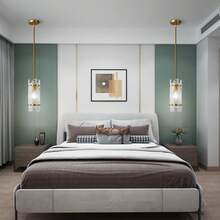 Modern Crystal Pendant Lighting Pendant Lights Rectangle Glass Chandeliers, Adjustable Pendant Light Fixture For Kitchen Island Bedroom Living Room Dining Room Corridor - trắng - Xem 10