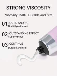 AiFer 1套软胶美甲贴纸，固体美甲胶，30克，需UV灯固化，固体可卸美甲胶，超强美甲胶，适用于亚克力美甲延长、假指甲、按压式美甲 - 無色 - 查看 4