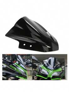 Black Motorcycle Windshield Rain Protection - Black - View 2