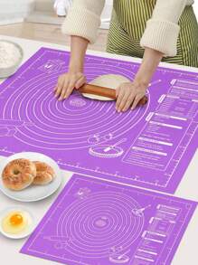 1pc Kneading Mat - Non-Stick, Easy To Clean - Available In Blue/Purple/White/Pink, Easy To Clean, Suitable For Biscuits, Dough, Cake Baking, Essential Baking Tools For Chinese Pastries, Great For Christmas, Easter, Thanksgiving, Kneading Mat, Easy To Clean And Store, Heat Resistant, Available In Blue/Purple/White/Pink, With Cake Size Ring, Suitable For Making Cakes, Dough, Biscuits, Baking, Essential Tools For Home Baking