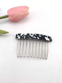 1pc Marble Pattern Elegant Acetate Side Comb, Suitable For Everyday Wear, Headpiece, Accessories - Multicolor - View 13