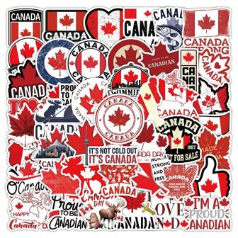 50 件加拿大枫叶旅行箱贴纸乙烯基贴纸，适用于学校用品，返校