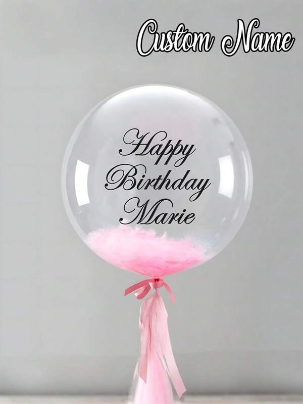 1pc- Custom Name Birthday Transparent Popball, Personalized Custom Birthday Happy Balloon, Personalized Balloon Decals, Balloon Labels, Custom Vinyl Decals, Birthday Balloon Decals, Party Balloon Stickers, Design Your Own Balloon, Valentine's Day Gift,Art Activities For Youth,Home & Living,Haunt Your Home, Autumn Home Refresh,Home Harmony