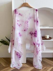 1pc Elegant Solid Color Ombre Lightweight Shawl For Women, Versatile Beach Fashion Accessory, Sun Protection For Travel & Daily Wear For Dress - Multicolor - View 15