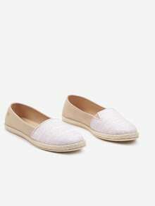 Lässige, vielseitige, einfache gestreifte Patchwork-Leinwandschuhe, Alltags-Tragbarkeit