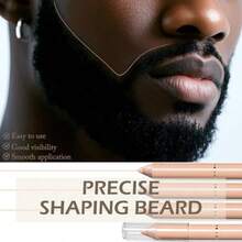 GEOXS12 Pcs Beige Barber Pencil For Lineup Trace Hairline Chalk Beard Pen Guide Shaping Tool Barber Supplies For Men Edge Hair Goatee Design Grooming Styling Kit With Sharpenergh7ij - as pic - View 2
