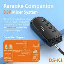 KZ DS-K1 Karaoke Companion Wireless Microphone Bluetooth 5.3 Wireless Moving-Coil Microphones KTV DSP Mixer System 3.5MM AUX Type-C Amplifier Host HIFI Stereo Surround For Wired Speaker/Car Kit/PC/TV/Projector/Phone