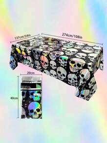 1PC Halloween Skull Table Mat Decoration Disposable Tablecloth Perfect For Festive Scene Decorations Ideal For Halloween Parties And Events Spooky Themed Decor For Home And Outdoor Celebrations Home Decor Halloween Decor Fall Decor Room Decor Autumn Decor