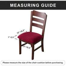 Seat Covers For Dining Room Chair Seat Slipcovers Kitchen Chair Covers (Beige, 4 Pcs) - 防水酒紅色 - 查看 9