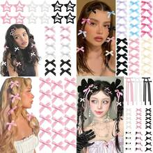 60pcs Women's Mini Colorful Bow Ribbon Hair Clip, Bow Hair Accessories Sweet Girl Silk Hair Clip Elegant Princess Ballet Y2K Fairy Decorative Hair Accessories Bow Hair Ring Mini Hair Clip Hair Accessories, Suitable For Daily Use, Cute, Valentine's Day Gift - Multicolor - View 3