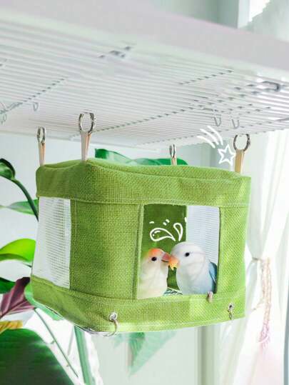 1pc Parrot Stainless Steel Bottom Mesh Nest Cooling Summer Bird Nest Breathable Nest Sleeping Tent House