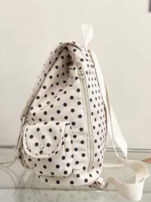 Mochila de Grande Capacidade Minimalista para Casais com Estampa de Bolinhas, Alça de Ombro Ajustável, Adequada para Estudantes, Viagem, Negócios, Lazer e Compras