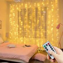 LED Window Curtain Lights, USB Powered Fairy String Lights With Remote Control 8 Modes, Suitable For Room Bedroom, Wedding, Party, Holiday Decor, Christmas, Halloween, Valentine's Day, Yard Garden Hanging Decor