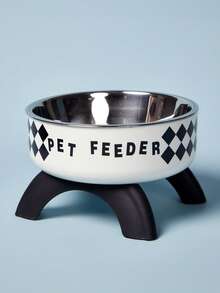 PETSIN Cute Pattern Raised Stainless Steel Pet Food Bowl, Anti-Spill, Anti-Slip, Suitable For Small Cats, Dogs And Small Pets To Drink And Eat - Multicolor - View 4