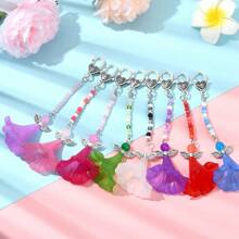 4 unidades Llavero con colgante de flor de ángel con cierre de langosta de aleación, 125 mm, material para hacer joyas DIY, para decorar mochilas, teléfonos, cajas, auriculares, espejo retrovisor del coche, regalo del Día de San Valentín