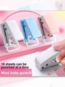 1 pezzo Mini Perforatore monoforo, può perforare 10 fogli alla volta, risparmia fatica per rilegatura documenti, adatto per uso domestico, studenti, ufficio, album fotografici, scrapbook, segnalibri, archiviazione lettere, design carino minimalista, ottimo regalo per il ritorno a scuola, perforatore pratico, forniture scolastiche