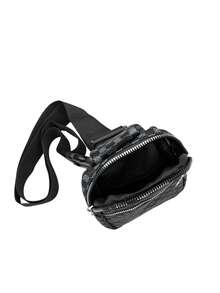 Sac de poitrine en PU mode classique pour hommes, mini portefeuille, porte-clés, organiseur de téléphone. Sac banane décontracté pour le travail, les week-ends, les voyages, le camping, la remise en forme d'été, les vacances - Noir - Voir 8