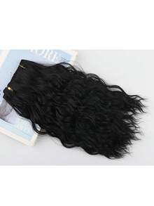 4 lọn tóc nối ngắn, xoăn nhẹ, màu đen, chất liệu tổng hợp, dạng kẹp, dài 30cm, phù hợp với tóc mỏng và mềm, trông tự nhiên và mềm mại, dành cho nữ. - màu đen - Xem 6