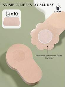 50/40/20/10/2件隐形丰胸胶带和乳贴 – 一次性无纺布聚拢提胸垫，适合大胸，无肩带露背连衣裙文胸替代品， - 米色 - 查看 19