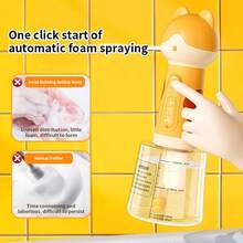 宠物沐浴露，电动泡沫狗洗发水分配器，自动猫咪泡泡浴机 - 橘色 - 查看 4