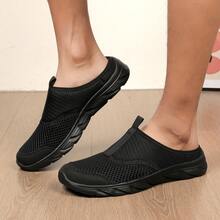 Giày lười mùa hè unisex, dép bít mũi thoáng khí, giày lười lưới nhẹ không gót cho nam, dép bít mũi ngoài trời cho nữ - màu đen - Xem 7